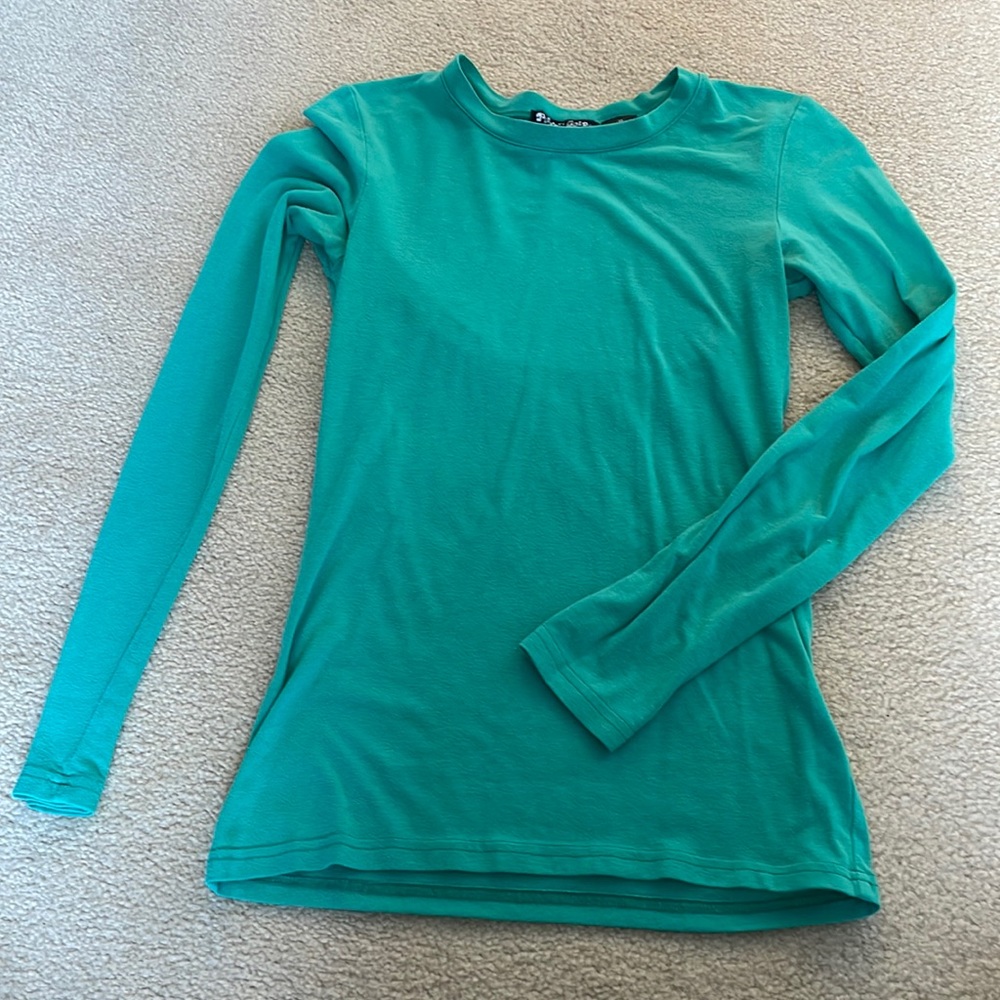 Planet Gold Long Sleeve Tee in Teal Green